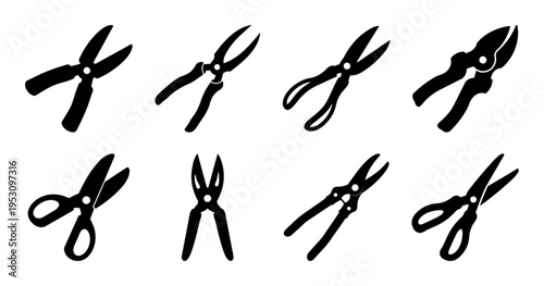 Variety of pruning shears for garden maintenance or artistic crafting projects