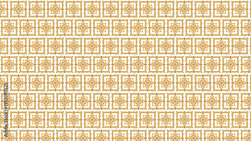 Seamless golden geometric pattern vector background with intricate square and diamond shapes, ideal for luxury branding, elegant packaging, website design, and decorative textile prints
