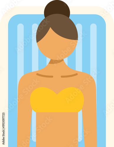 Woman lying in a solarium achieving a sun kissed skin tone