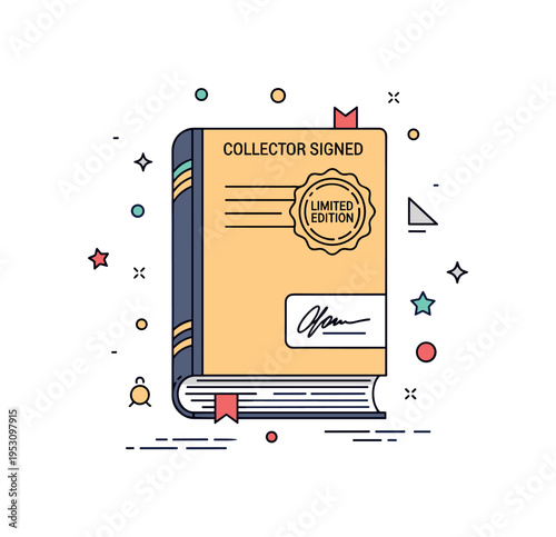 Collector signed edition concept built around a hardcover book with a small seal reading Limited Edition and a visible autograph detail, symbolizing