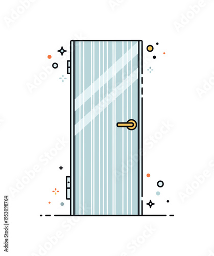 Reeded glass effect on a door insert with long vertical lines and subtle highlights, emphasizing texture, sophistication, and visual privacy. Minimalist flat