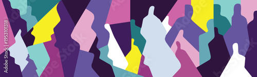 Modern people communication abstract multicolored vector background