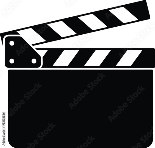 Silhouette clapperboard icon for movie cinema production and film industry vector illustration