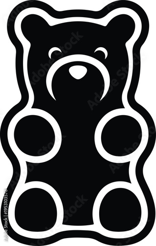 Silhouette gummy bear candy icon for sweet food design vector illustration