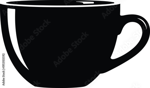 Silhouette of a ceramic espresso cup icon for cafe vector illustration
