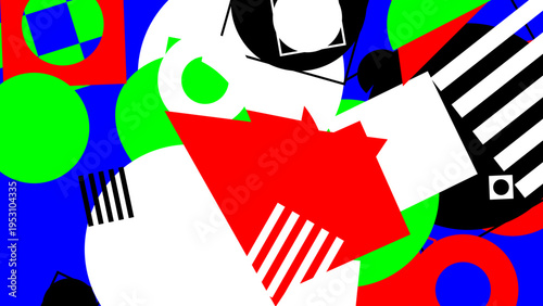 Abstract Geometric Shapes in Bold Colors vector background