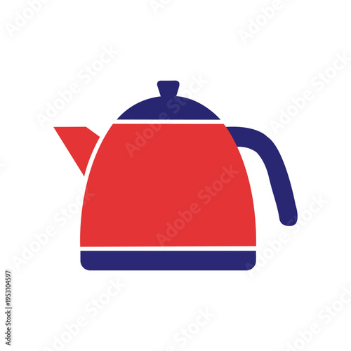 vector blue teapot isolated on white