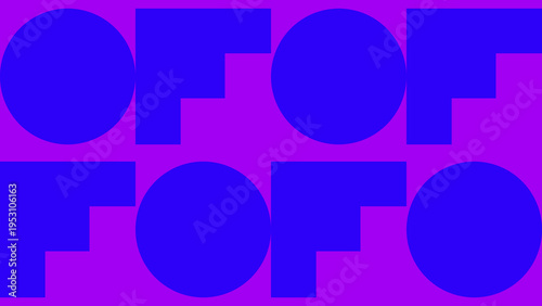Abstract O and F Pattern in Blue and Purple vector background
