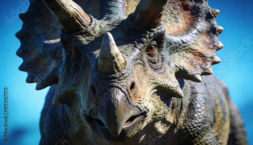 Dinosaur portrait with a close-up view of its face and body