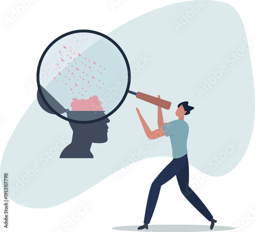Amnesia losing memory, brain dementia, alzheimer disease, mental illness, thinking or remember disorder, psychology or anxiety concept.person's life situation and his activities.