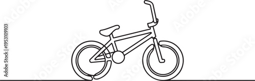 Bicycle icon. Bike. BMX. Vector icon isolated on white background. one line art icon drawing vector