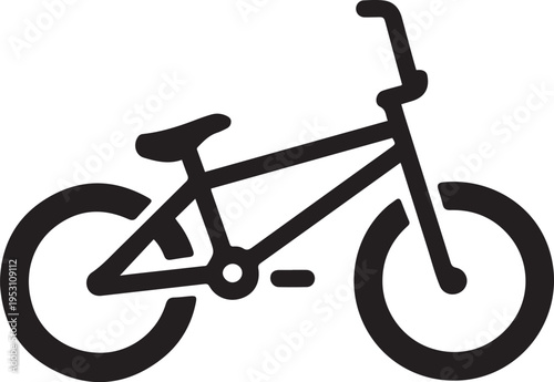 Bicycle icon. Bike. BMX. Vector icon isolated on white background. one line art icon drawing vector