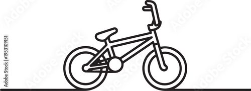 Bicycle icon. Bike. BMX. Vector icon isolated on white background. one line art icon drawing vector