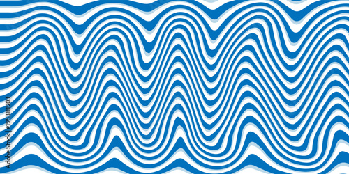 Seamless Wave Pattern, Hand drawn water sea vector background. Wavy beach print, curly grunge paint lines, watercolor stripes