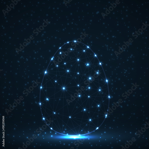 Easter egg form lines and triangles. Polygonal style. Vector illustration design concept Happy Easter