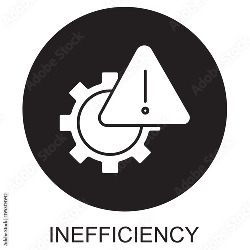 Inefficiency Icon, Low Productivity Concept Illustration, Workflow Bottleneck Icon Design, Poor Performance Graphic, Resource Wastage Symbol, vector