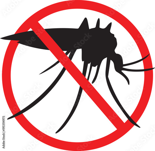 No Mosquitoes Allowed: A stark, no-mosquito sign, conveying a clear message of prevention and protection against mosquito-borne diseases.