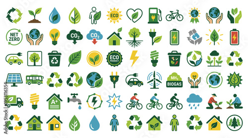 Set of eco friendly related icon vector. nature and ecology sign collection