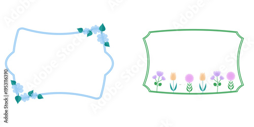 Floral frames with delicate spring flowers