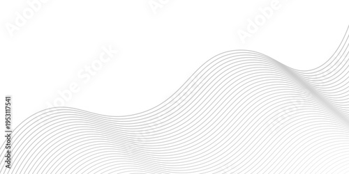 Flowing dots particles wave pattern halftone gradient curve shape isolated on white background.