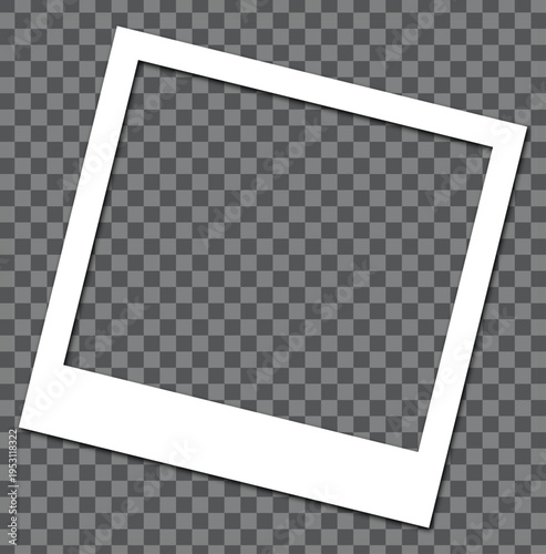 Empty Polaroid Frame: A pristine white Polaroid frame with a subtle shadow, ready to capture your precious memory.