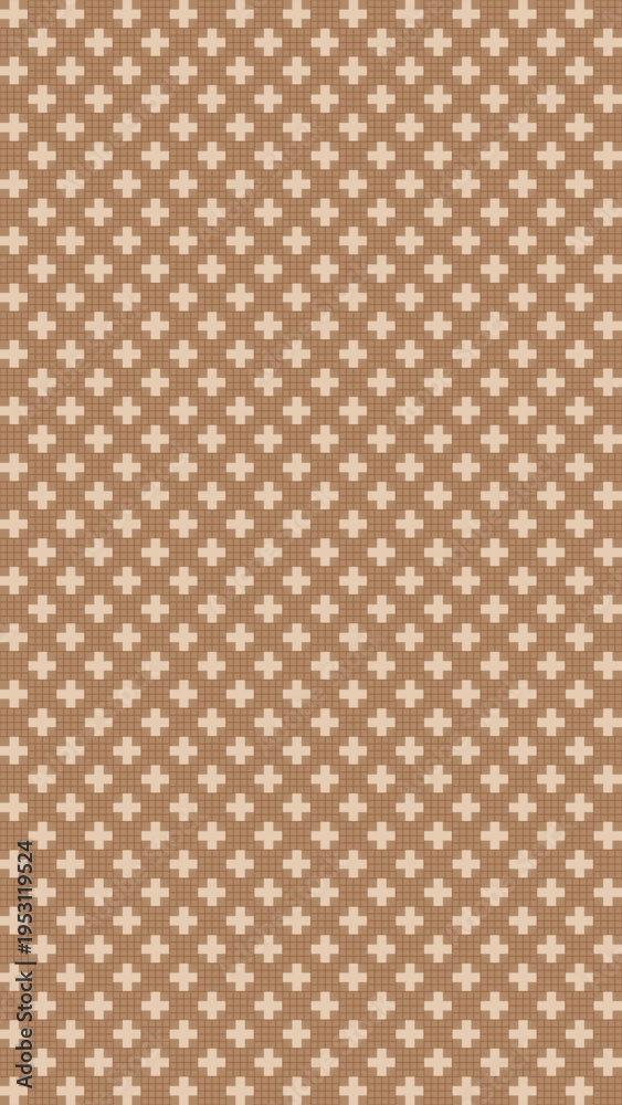 Fototapeta premium Seamless Pattern of Beige Flowers on Brown Background vector background