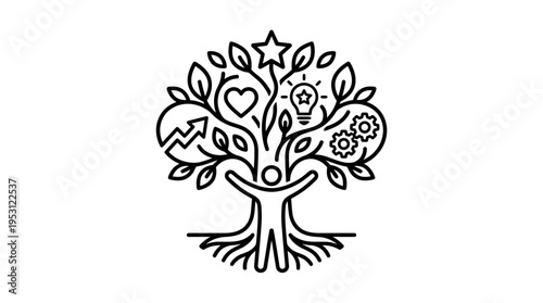 Abstract Tree of Life Representing Growth and Success