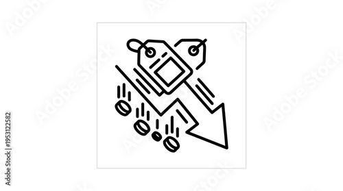 Price Drop Concept With Tag and Arrow