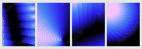 Vector illustration collection - trendy abstract creative minimalist prints and compositions with bright gradient colors - design templates for social media posts and stories, posters and banners