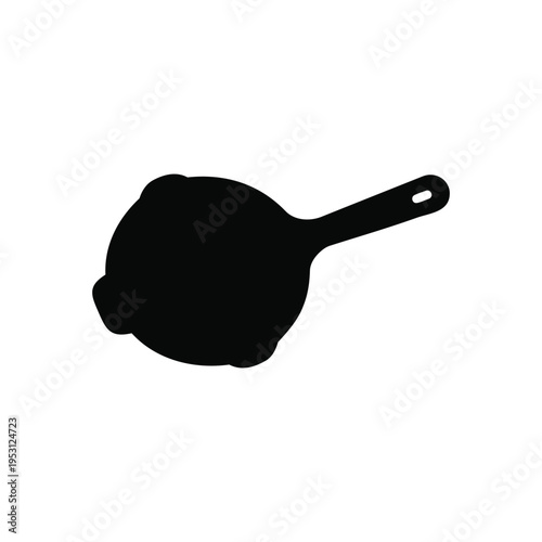 Skillet pan silhouette vector flat illustration design.