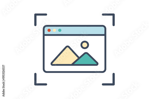 Icon image background labels simple gradients minimal vector flat style generation text