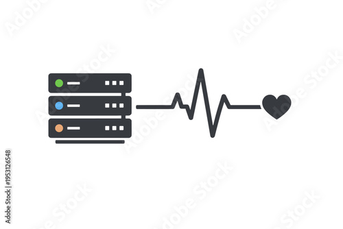 Labels no image server generation clean simple heartbeat gradients vector icon uptime