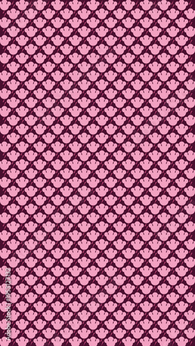 Seamless Pattern with Pink Shell Shapes on Maroon Background vector background