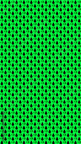 Seamless Pattern of Black Spades on Green Background vector background