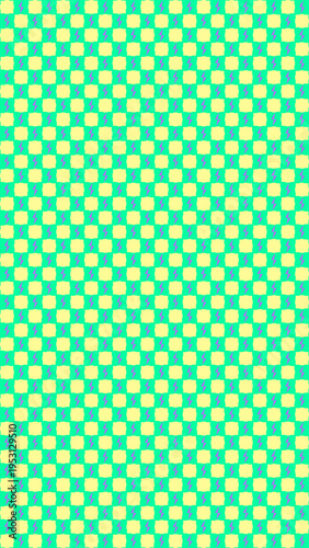 Abstract Checkerboard Pattern in Green and Yellow vector background