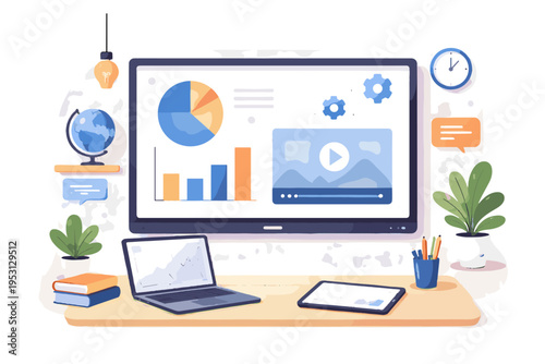 Board bold outline generation vector icon sticker style digital kawaii image interactive vector illustration simple