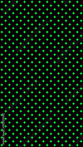 Green Star Seamless Pattern on Black Background vector background