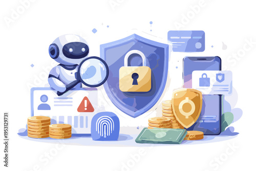 Security clean design fraud vector system sticker style financial simple generation ai icon image