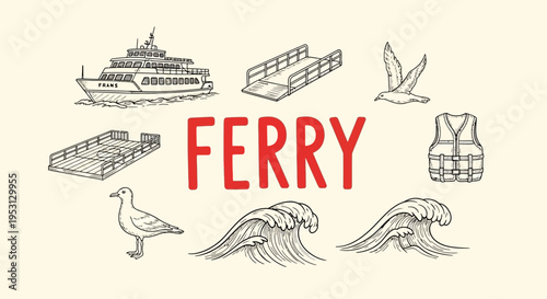 Ferry transportation sea travel water.