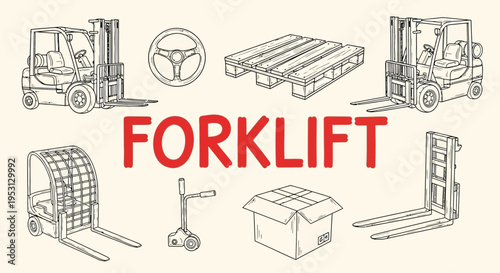 Forklift equipment for warehouse logistics operations.