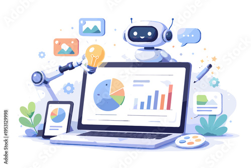 Minimalism simple shapes ai creation presentation vector image tool icon flat design simple generated