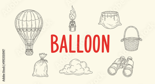 Hot air balloon travel adventure flight.