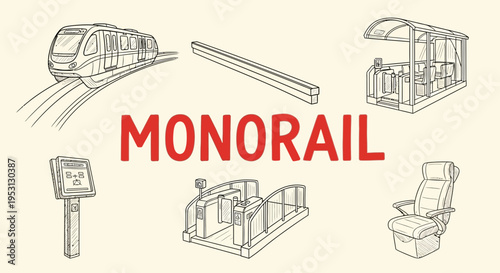 Monorail transportation system rail line.