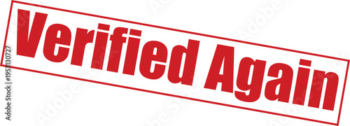 Verified again stamp in red color