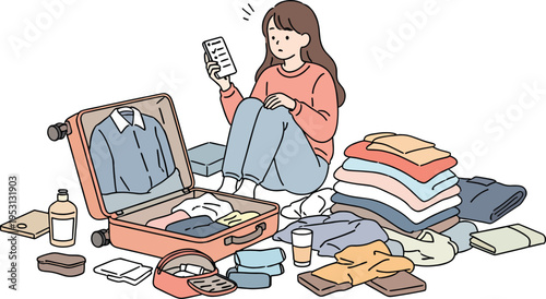 A woman is packing a suitcase for a trip