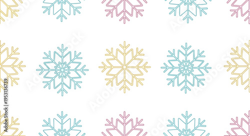 Colorful Snowflakes Ice Crystals Winter.