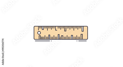 Wooden Ruler Measurement Tool.