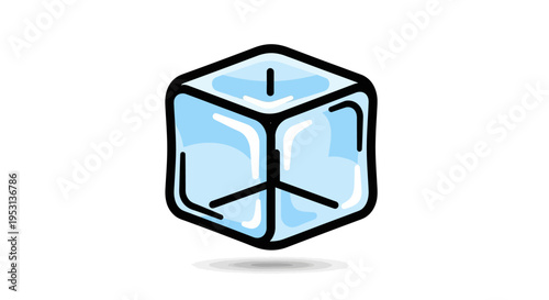 Ice Cube Isolated on White Background.