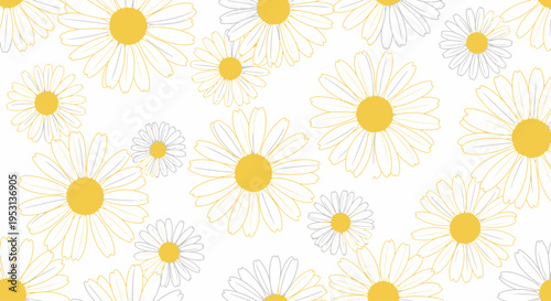 Daisies with yellow centers white petals.