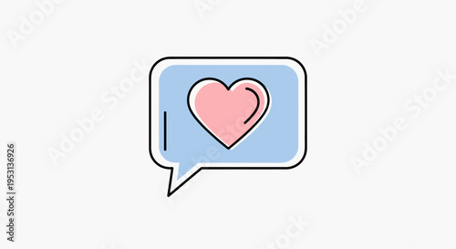 Heart in speech bubble icon love.